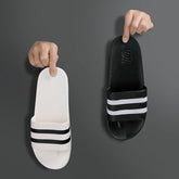 Waterproof Striped Slippers for Men – Durable Bathroom Footwear